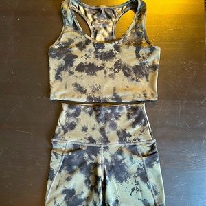 Evolution & Creation - Crop Top and Shorts Green & Black Set- Small